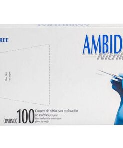 GUANTE AMBIDERM NITRILO TEXTURIZADO SIN POLVO, 100Pzas.